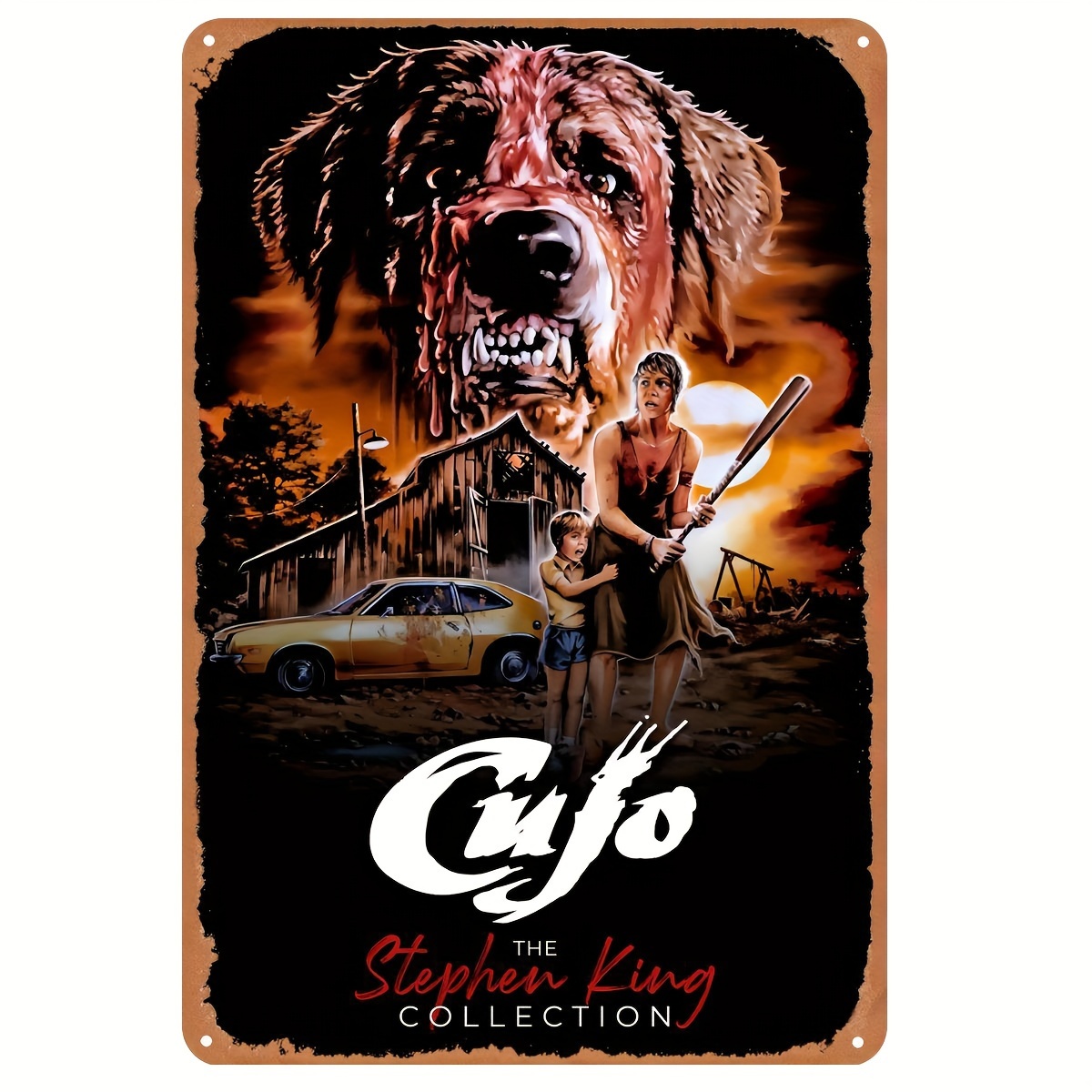Cujo (1983) Papan Logam Vintag - Vintage Collectible Posters ulasan dan harga